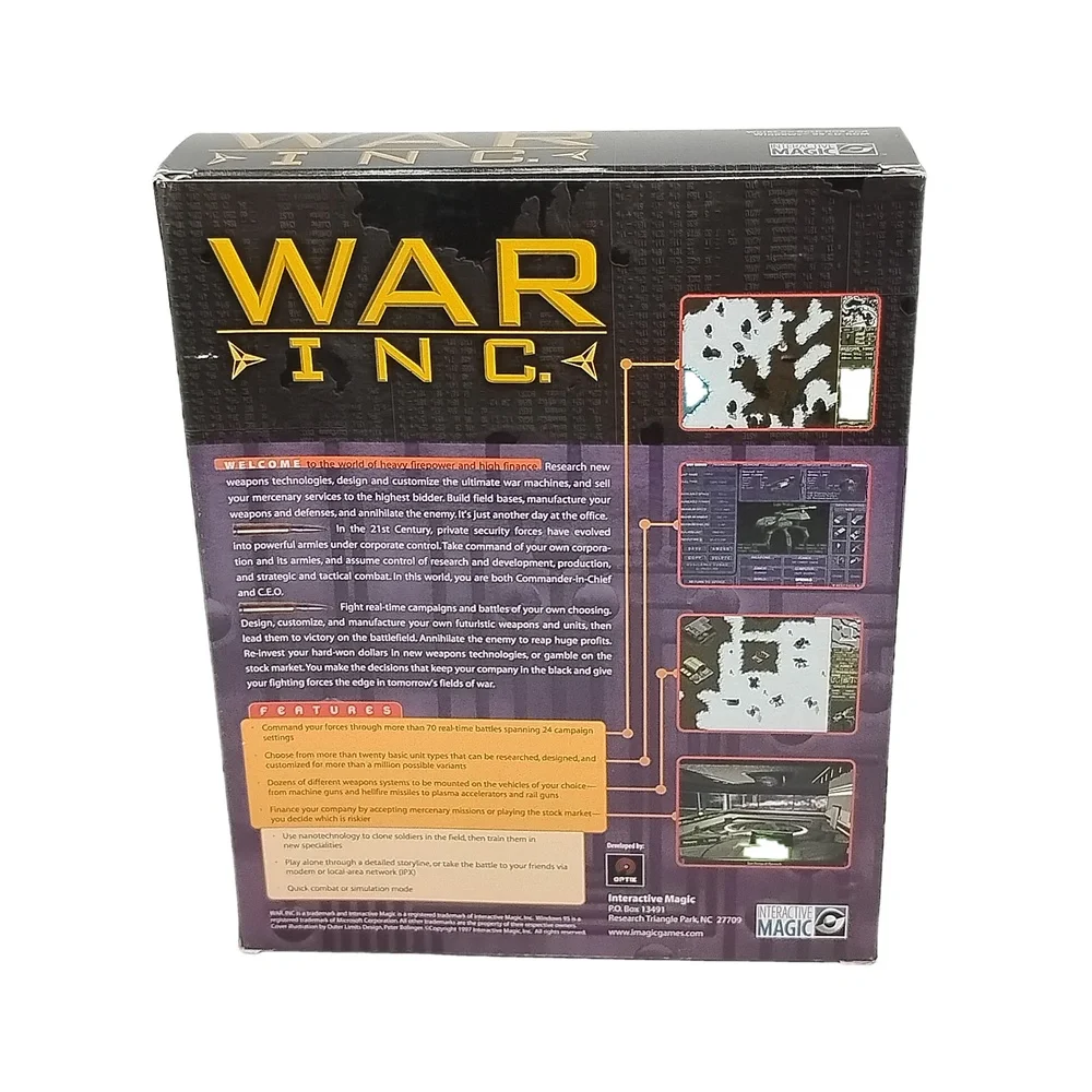 1997 War Inc. PC CD-ROM Big Box Game Interactive Magic Big Box Strategy PC Game